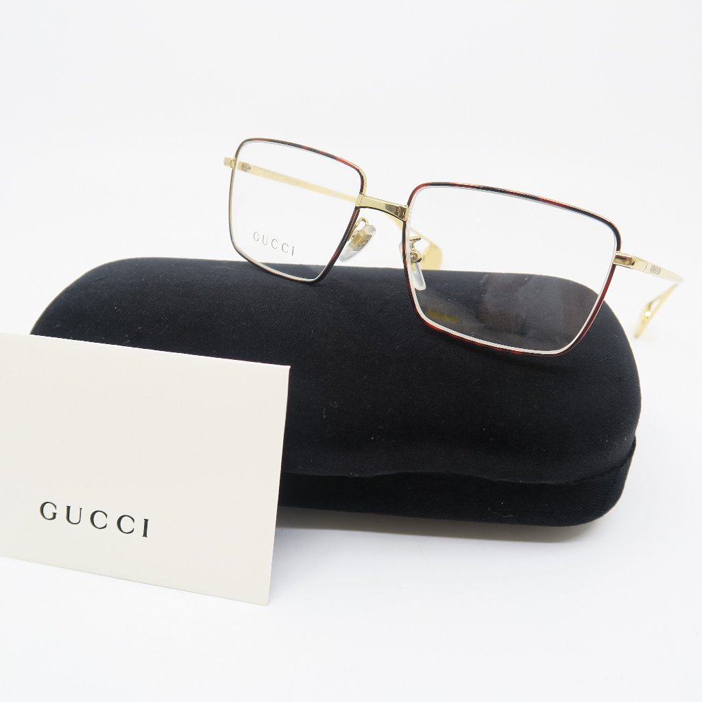 Gucci Gg0439o 004 53mm Gold/Gold Metal, New Men's Eyeglasses Frames.